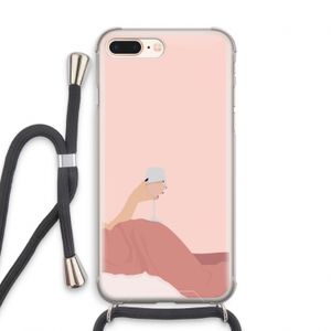 Wine: iPhone 8 Plus Transparant Hoesje met koord