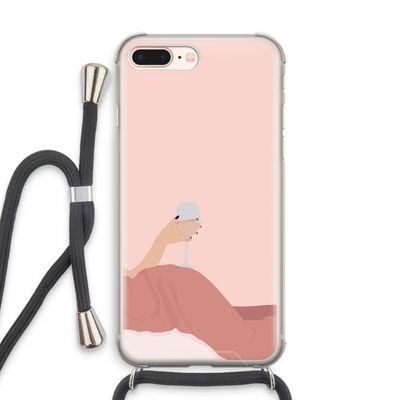 Wine: iPhone 8 Plus Transparant Hoesje met koord