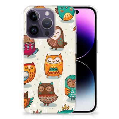 Apple iPhone 14 Pro | TPU Hoesje | Vrolijke Uilen