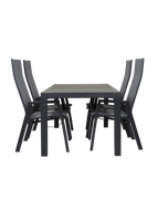 Qopps Levas tuintafel 160 x 90 mat royal Grey frame met Palsa verstelbare tuinstoel