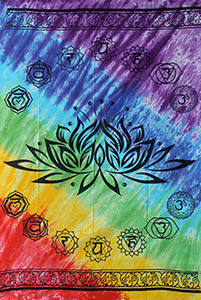 Wandkleed Lotus met Zeven Chakrakleuren