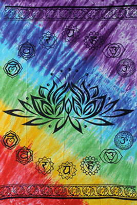 Wandkleed Lotus met Zeven Chakrakleuren