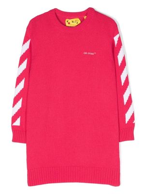 Off-White Kids robe imprimée à manches longues - Rose