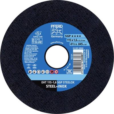 PFERD TOOLS EHT 115-1,6 SGP STEELOX 61330420 Doorslijpschijf recht 115 mm 25 stuk(s) RVS, Staal