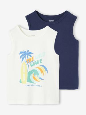 Set van 2 hemdjes voor jongens veel wit Set van 2 hemdjes voor jongens veel wit