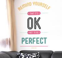 Tekst ¨OK not to be perfect..¨ sticker