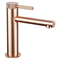 GoldKnurl One - Luxe Geborsteld Gouden Wastafelkraan met 360° Rotatie