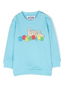 Moschino Kids sweat en coton à logo imprimé - Bleu