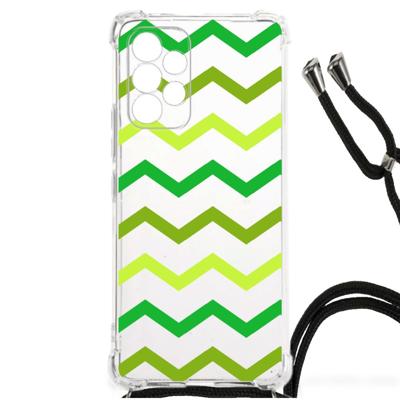 Samsung Galaxy A53 Doorzichtige Silicone Hoesje Zigzag Groen Samsung Galaxy A53 Doorzichtige Silicone Hoesje Zigzag Groen