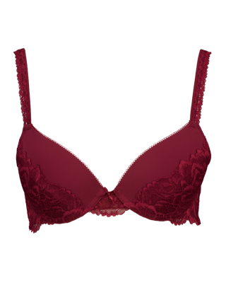 Low rise plunge Padded BH - Rood