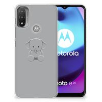 Motorola Moto E20 | E40 Telefoonhoesje met Naam Grijs Baby Olifant