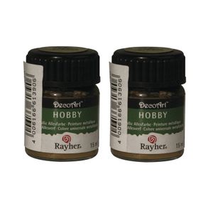 2x Gouden acrylverf/allesverf potjes 15 ml hobby/knutselen