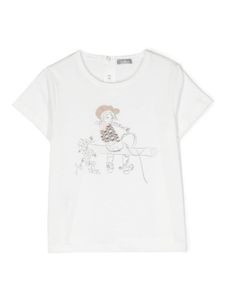 Il Gufo t-shirt en coton stretch à imprimé graphique - Blanc