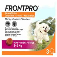 Frontpro 11mg Hond 2-4kg 3 Kauwtabletten Frontpro 11mg Hond 2-4kg 3 Kauwtabletten