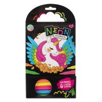 Creative Craft Group Kleurboek eenhoorn met 5 neon stiften, 40 vellen