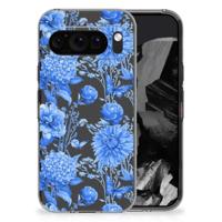 TPU Case voor Google Pixel 9 Pro XL Flowers Blue