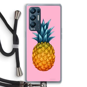 Grote ananas: Oppo Find X3 Neo Transparant Hoesje met koord