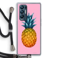 Grote ananas: Oppo Find X3 Neo Transparant Hoesje met koord