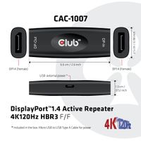 Club 3D DisplayPort 1.4 Active Repeater 4K120Hz HBR3 F/F kabel - thumbnail