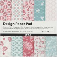 Creativ Company Design papierblok, vel 15,2x15,2 cm, 120 gr, roze, 50 vel/ 1 doos