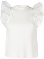 Karl Lagerfeld puff-sleeve knitted top - Blanc - thumbnail