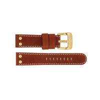 TW Steel horlogeband TWB26 Leder Bruin 22mm + wit stiksel - thumbnail