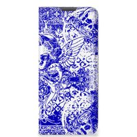 Mobiel BookCase Nokia G50 Angel Skull Blauw