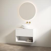 Badmeubelset Best Design Rigatti 60 cm Mat Wit + Mat Wit Blad Badmeubelset Best Design Rigatti 60 cm Mat Wit + Mat Wit Blad