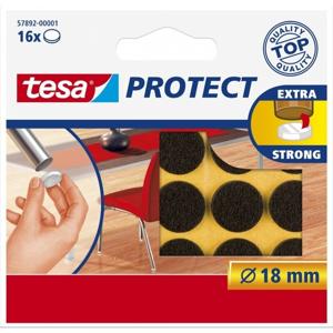 Tesa meubelvilt - 12x - bruin - zelfklevend - 1,8 cm - rond - antikras