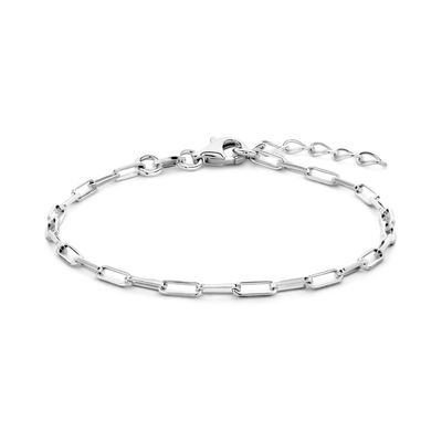 Armband Paperclip Zilver Vierkante Buis 2,3 mm 18 cm