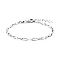 Armband Paperclip Zilver Vierkante Buis 2,3 mm 18 cm