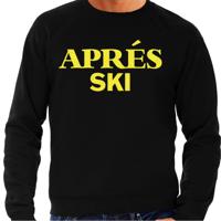 Apres ski sweater heren - Apres ski - zwart - glitter geel - wintersport - skieen/snowboarden Apres ski sweater heren - Apres ski - zwart - glitter geel - wintersport - skieen/snowboarden