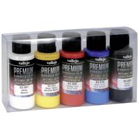 Vallejo 62101 Modelspoor mengkleur Wit, Geel, Rood, Blauw, Zwart 5 stuk(s)