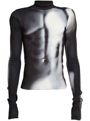 Balmain body-print detail T-shirt - Noir
