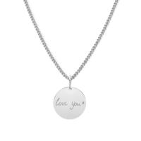 Gepersonaliseerde handschrift ketting - Stainless steel - Zilver - Rond 13 mm