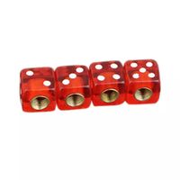 TT-products ventieldoppen Dice Clear Red dobbelstenen 4 stuks rood - thumbnail