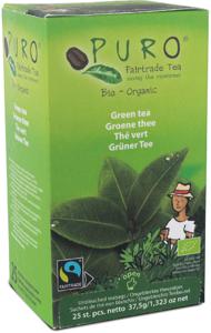 Puro Bio thee, groene thee, fairtrade, pak van 25 zakjes