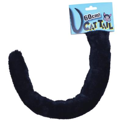 Rubies Verkleed kattenstaart kat/poes - 60 cm - zwart - verkleed accessoires