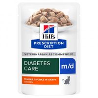 Hill's Prescription Diet M/D Diabetes Care nat kattenvoer met kip maaltijdzakje 96 x 85 g - thumbnail