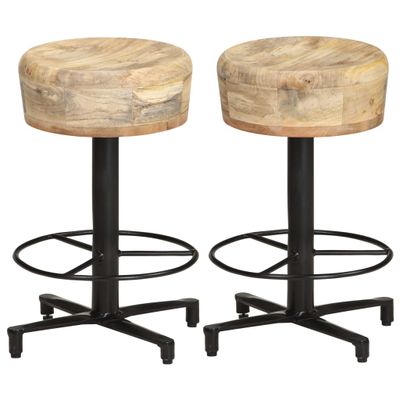 VidaXL Barkrukken 2 st 52 cm massief mangohout