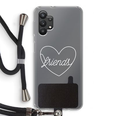 Friends heart pastel: Samsung Galaxy A32 5G Transparant Hoesje met koord