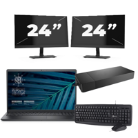 Dell Vostro 15 3510 - Intel Core i5-11e Generatie - 15 inch - 16GB RAM - 256GB SSD - Windows 11 Home + 2x 24 inch Monitor