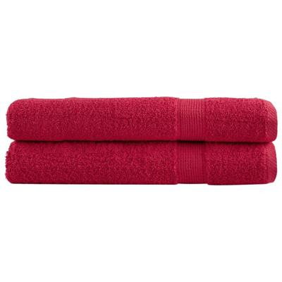 VidaXL Saunadoeken solund 2 st 600 g/m² 80x200 cm rood