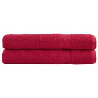 VidaXL Saunadoeken solund 2 st 600 g/m² 80x200 cm rood