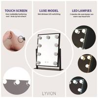 LYVION Make-up spiegel met led bulbs zwart