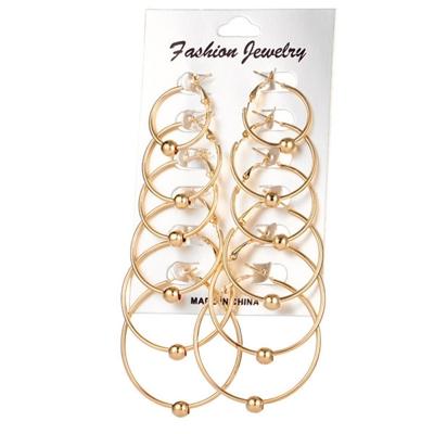 6 paren/set vrouwen steampunk mode cirkel hoepel oorbellen (Glod)