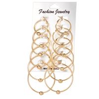6 paren/set vrouwen steampunk mode cirkel hoepel oorbellen (Glod)