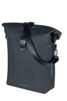 Basil soho mik side fietsschoudertas - zwart, waterdicht, pu, nordlicht led, 17l