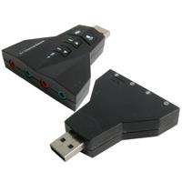 2.1 kanaals USB Externe Sound Adapter (Dubbele USB microfoon, Dubbele USB Headset)(zwart)