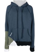 Greg Lauren hoodie à design patchwork - Bleu